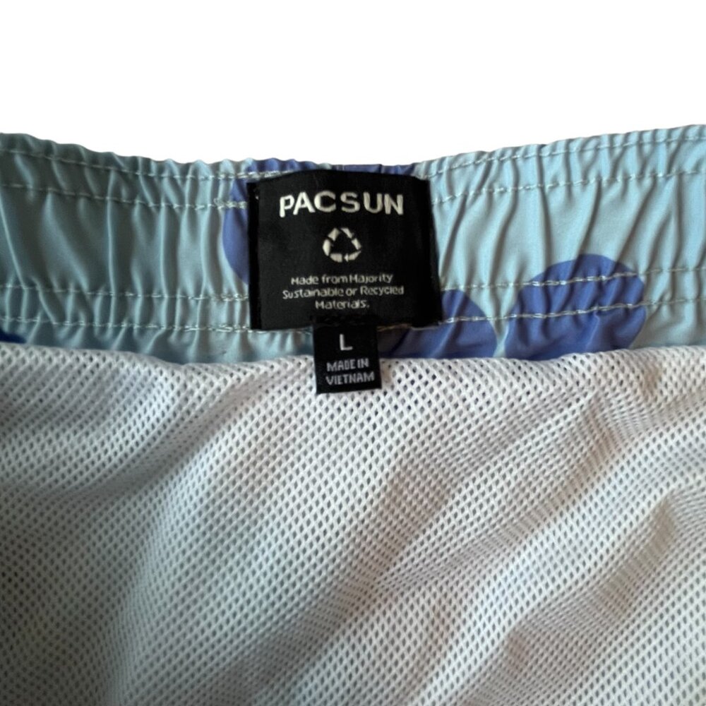 PACSUN swim trunks blue daisy print shorts Large - Picture 7 of 15